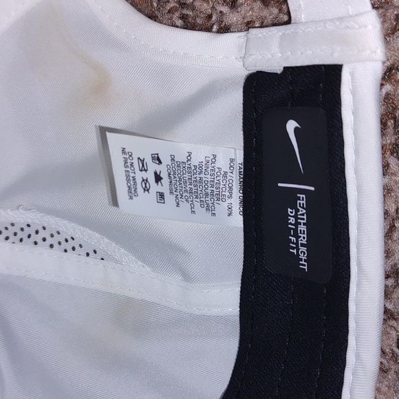 Nike Feather Lite Dri-Fit Adjustable White Black Women's Hat OS - Picture 7 of 7